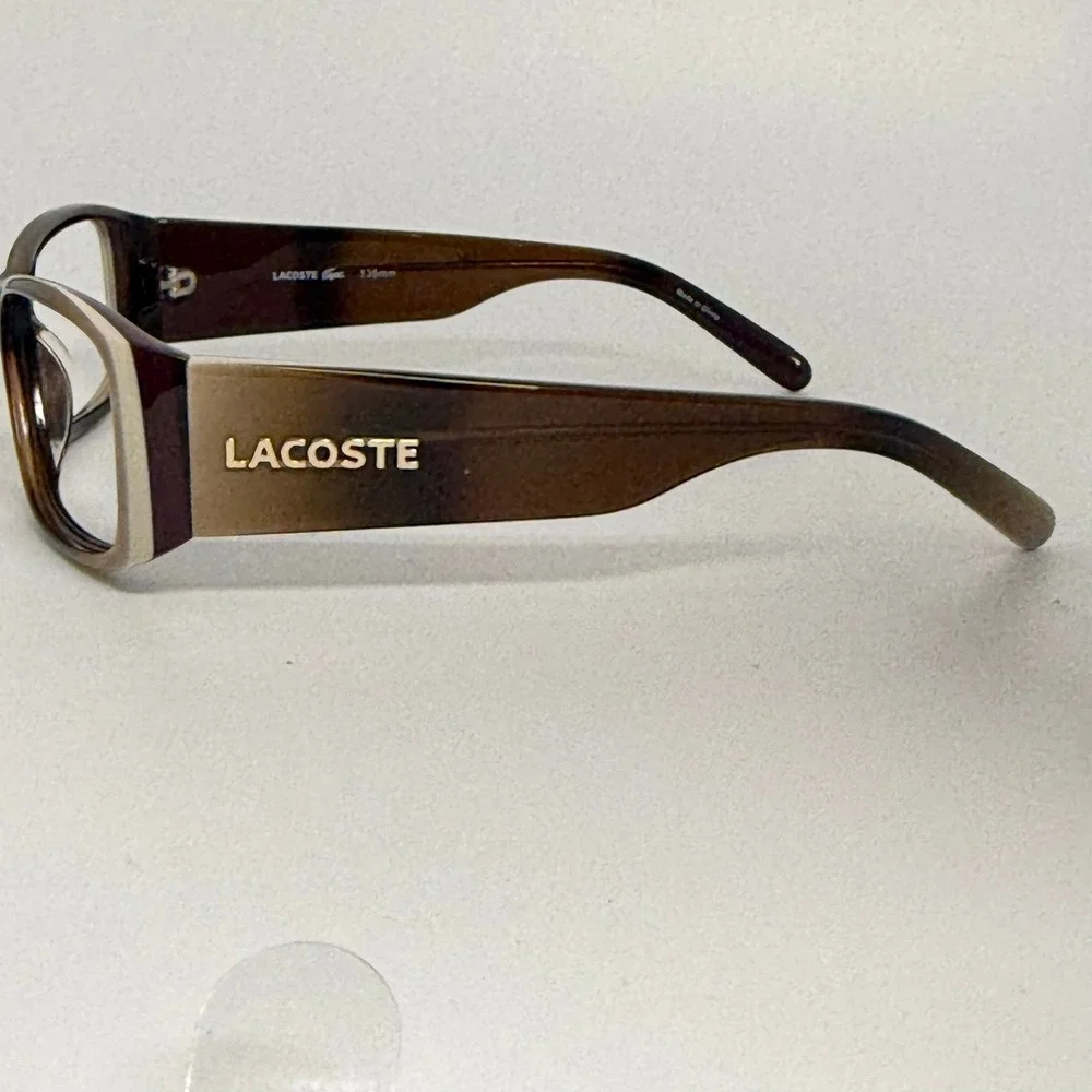 Lacoste LA12630P BE Brown Beige Ombre Rectangular Eyeglasses Frames 58-15-135